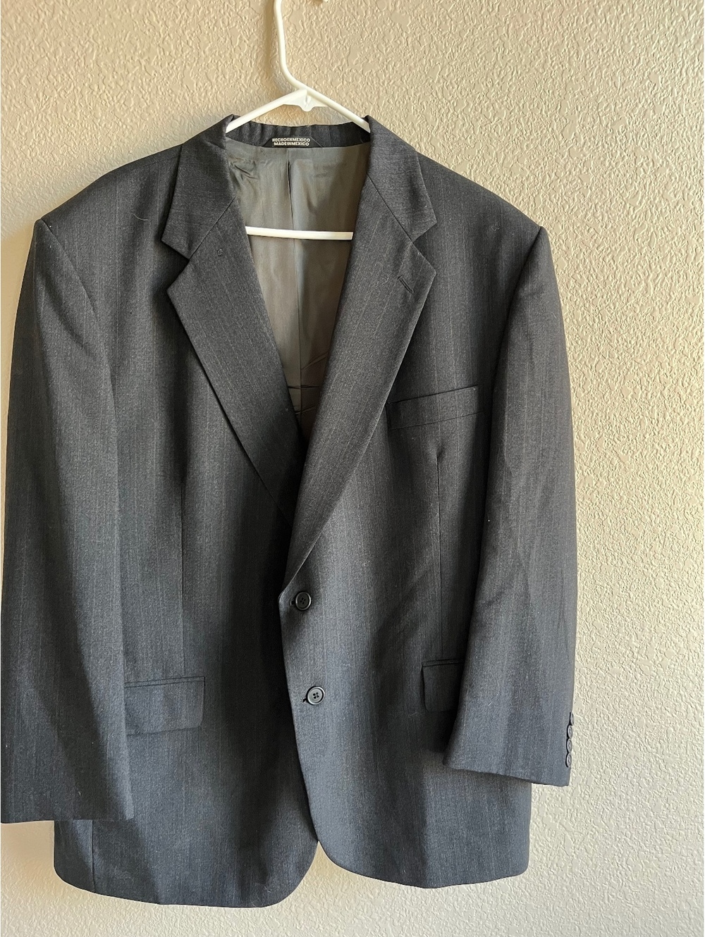 Towncraft Men's Gray 100% Worsted Wool Blazer Jacket Size 25" Chest Made in MX